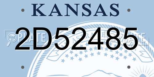 2D52485 Kansas License Plate