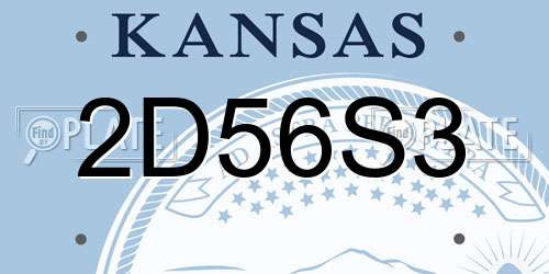 2D56S3 Kansas License Plate