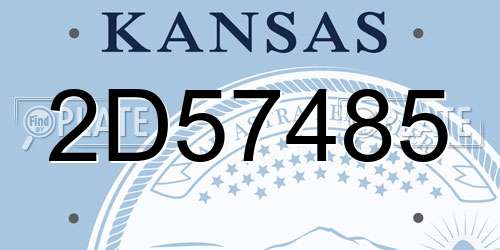2D57485 Kansas License Plate