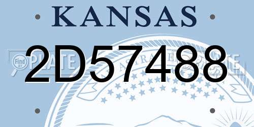 2D57488 Kansas License Plate