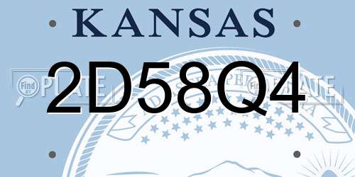 2D58Q4 Kansas License Plate