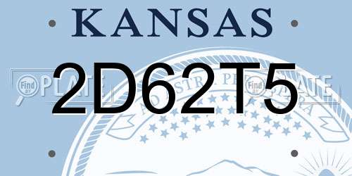 2D62T5 Kansas License Plate