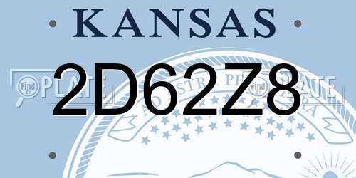 2D62Z8 Kansas License Plate