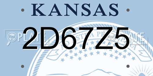 2D67Z5 Kansas License Plate