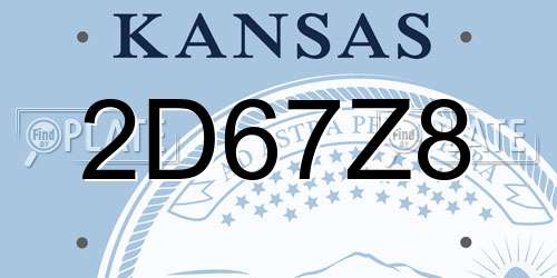 2D67Z8 Kansas License Plate