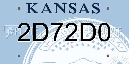 2D72D0 Kansas License Plate