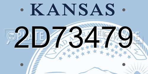 2D73479 Kansas License Plate