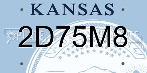 2D75M8 Kansas License Plate