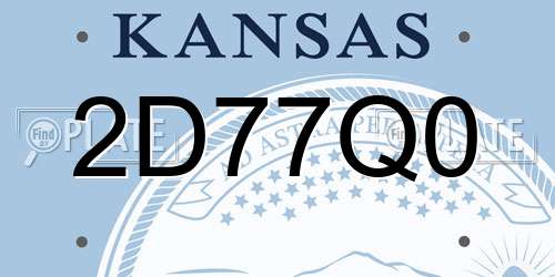 2D77Q0 Kansas License Plate