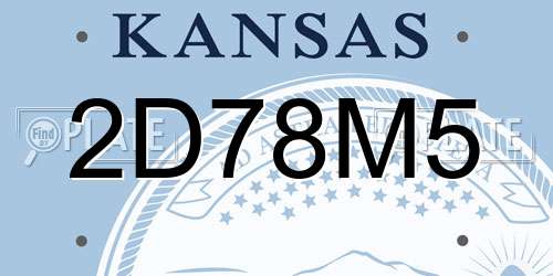 2D78M5 Kansas License Plate