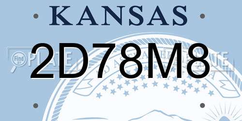 2D78M8 Kansas License Plate