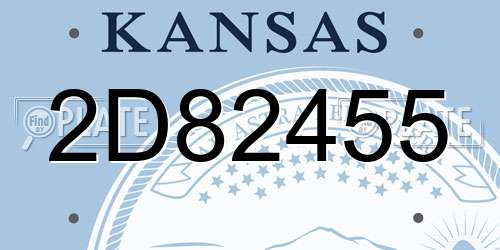 2D82455 Kansas License Plate