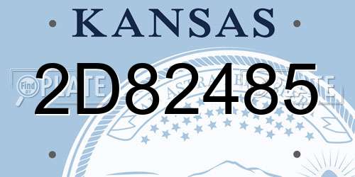 2D82485 Kansas License Plate