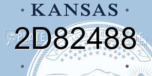2D82488 Kansas License Plate