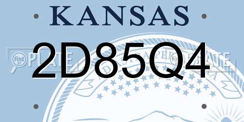 2D85Q4 Kansas License Plate