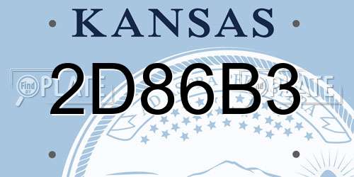 2D86B3 Kansas License Plate