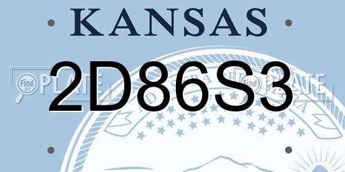 2D86S3 Kansas License Plate