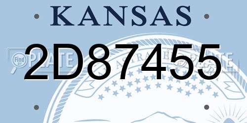 2D87455 Kansas License Plate