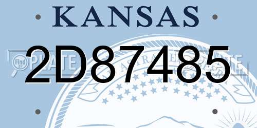 2D87485 Kansas License Plate
