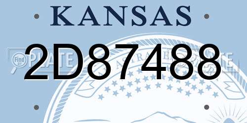 2D87488 Kansas License Plate