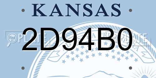 2D94B0 Kansas License Plate