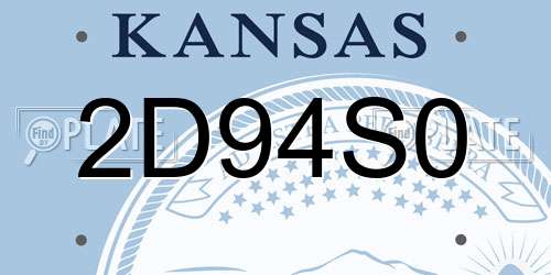 2D94S0 Kansas License Plate