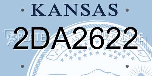 2DA2622 Kansas License Plate