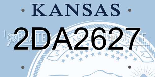 2DA2627 Kansas License Plate