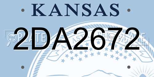2DA2672 Kansas License Plate