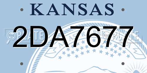 2DA7677 Kansas License Plate