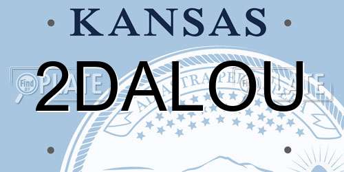 2DALOU Kansas License Plate