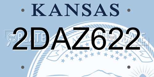 2DAZ622 Kansas License Plate
