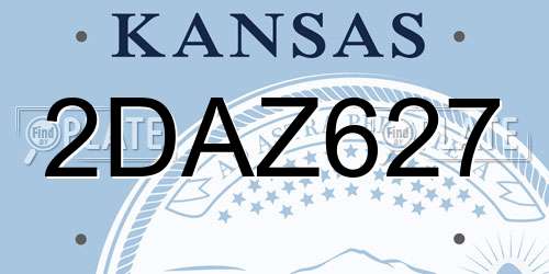 2DAZ627 Kansas License Plate
