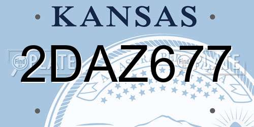 2DAZ677 Kansas License Plate