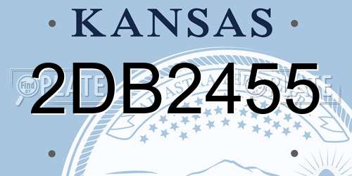 2DB2455 Kansas License Plate