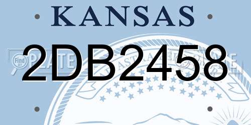 2DB2458 Kansas License Plate