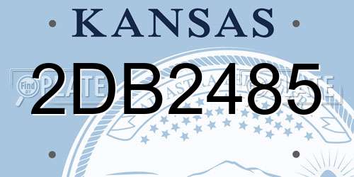 2DB2485 Kansas License Plate