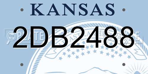 2DB2488 Kansas License Plate