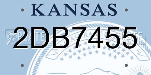 2DB7455 Kansas License Plate