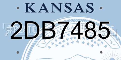 2DB7485 Kansas License Plate