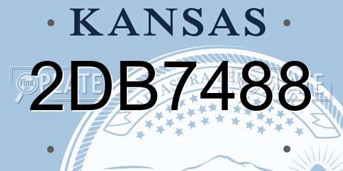 2DB7488 Kansas License Plate