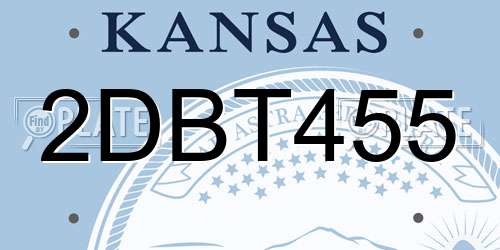 2DBT455 Kansas License Plate