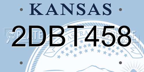 2DBT458 Kansas License Plate