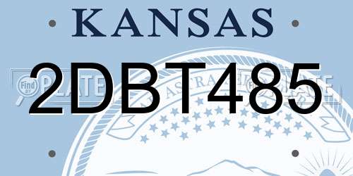 2DBT485 Kansas License Plate