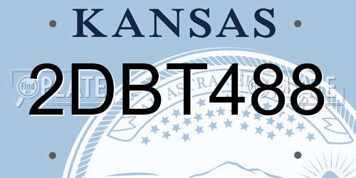 2DBT488 Kansas License Plate