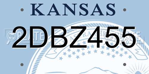 2DBZ455 Kansas License Plate
