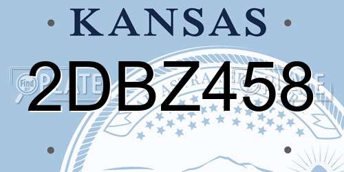 2DBZ458 Kansas License Plate