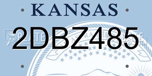2DBZ485 Kansas License Plate
