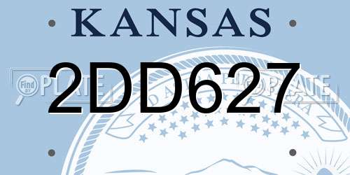 2DD627 Kansas License Plate