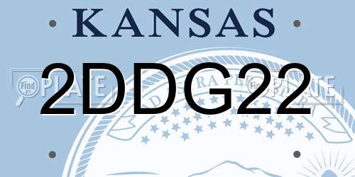 2DDG22 Kansas License Plate